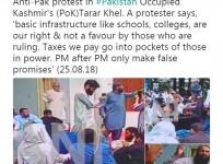 ANI tweet on Pok Protests