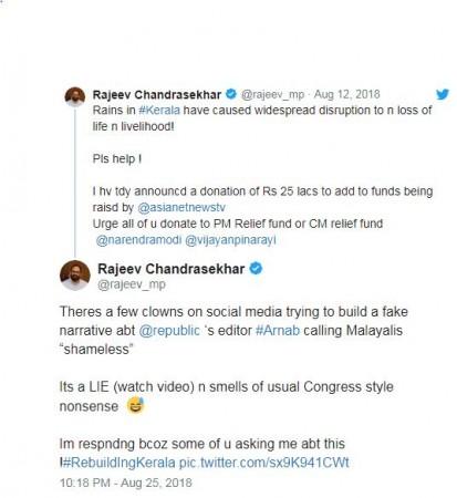 rajeev chnadrashekhar tweet