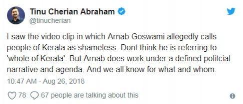 user tweet on arnab goswami
