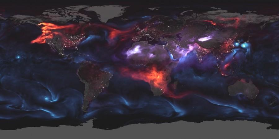 Aerosol spread over the planet Aerosol