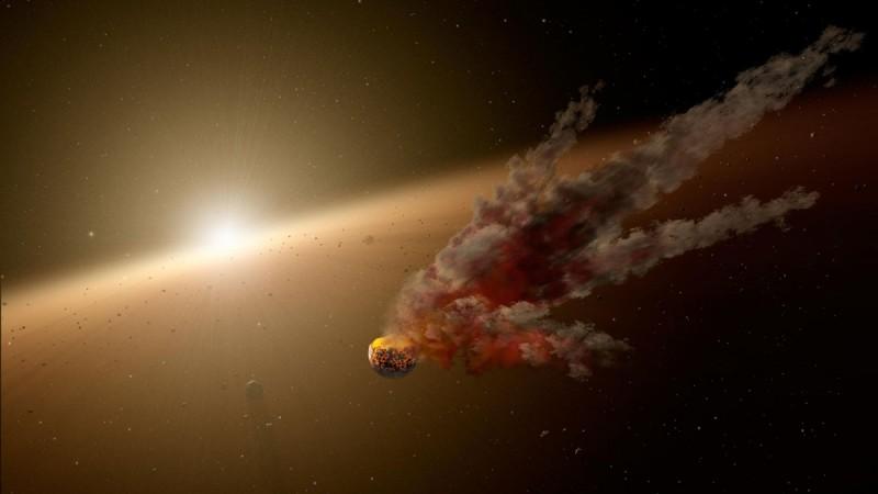 This artist's conception shows one such smash-up, the evidence for which was collected by NASA's Spitzer Space Telescope Collision of planets