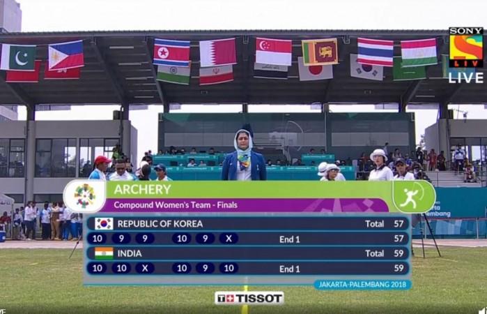 Women's Compound Archery Final - After six shots Asian Games 2018