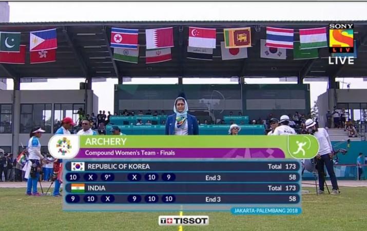 Compound Women's Team Final results - After 18 arrows. Asian Games 2018