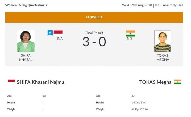 Kurash Women's semi-final Asian Games 2018