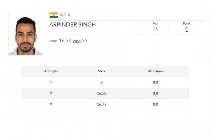 Men's Triple Jump final Arpinder Singh