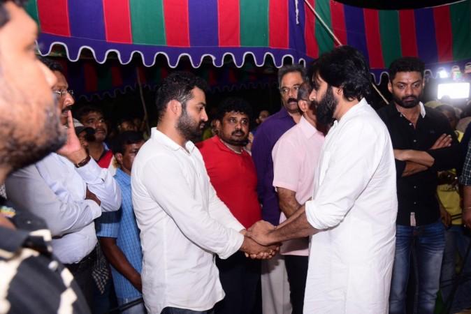 Pawan Kalyan offering condences to Jr NTR Pawan Kalyan offering condences to Jr NTR