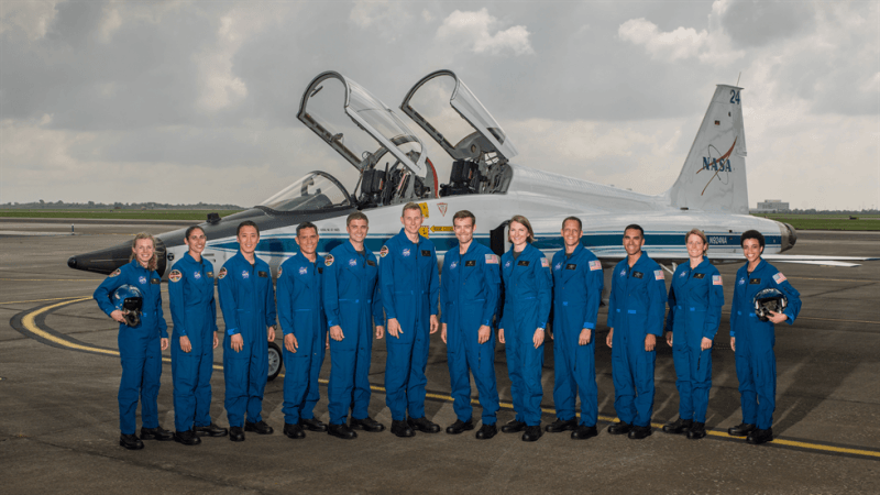 The 2017 NASA astronaut class; seventh from left: Robb Kulin The 2017 NASA astronaut class