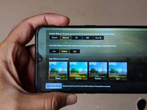 Oppo F9 Pro's PUBG graphics settings Oppo F9 Pro's PUBG graphics settings