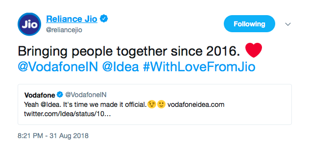 Twitter war between Indian telcos