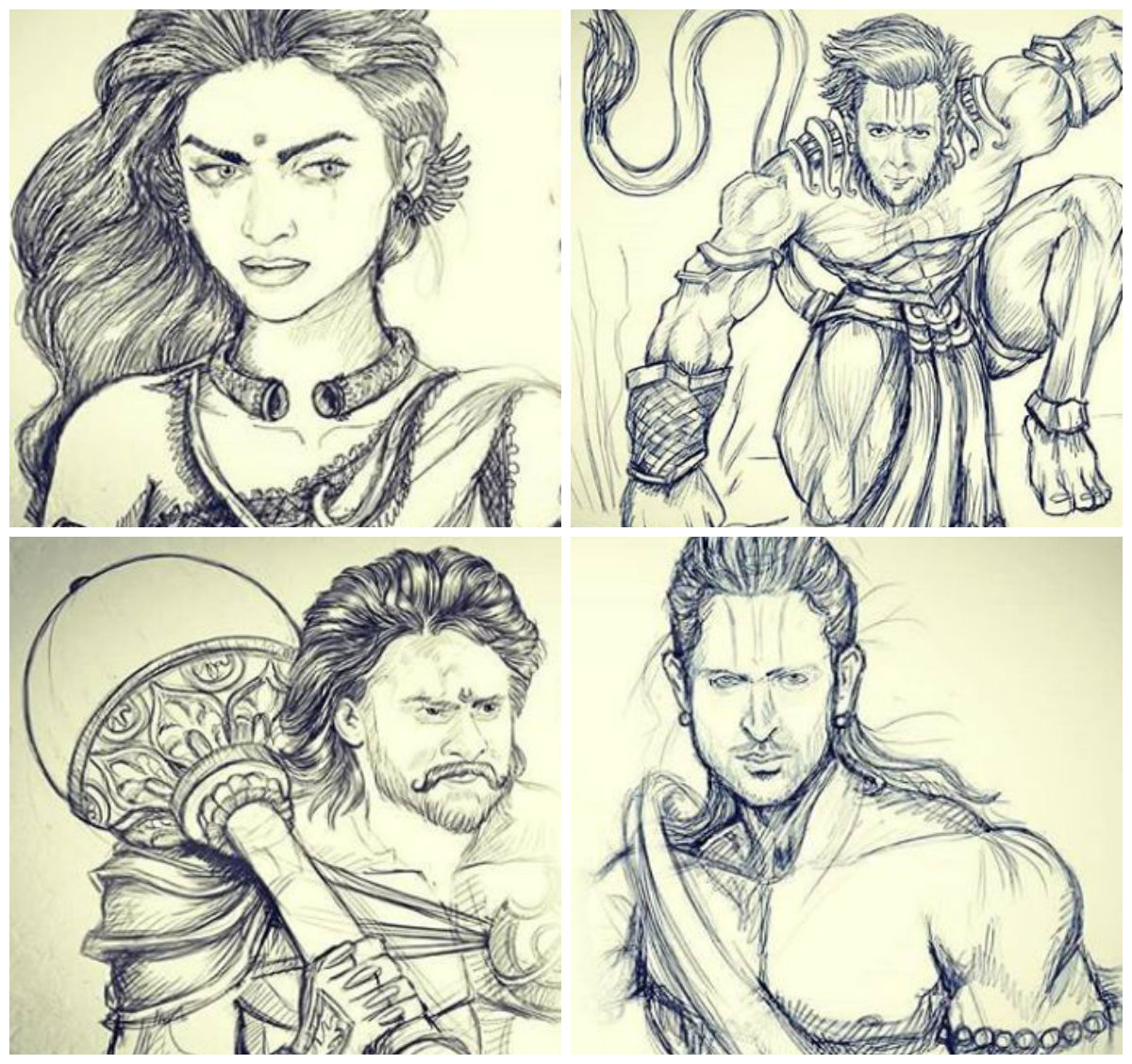 Mahabharata sketchesdrawings  Puskar Paintings