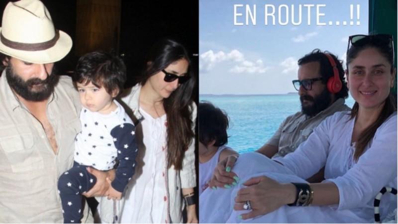 Taimur en route Maldives with papa Saif Ali Khan and mama Kareena Kapoor will make you smile [Photos]