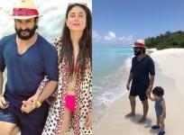 Saif Ali Khan, Kareena Kapoor and Taimur in Maldives.