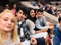 Priyanka Chopra and Nick Jonas with Joe Jonas and Sophie Turner at US Open 2018