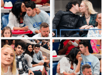 Priyanka Chopra and Nick Jonas with Joe Jonas and Sophie Turner at US Open 2018.