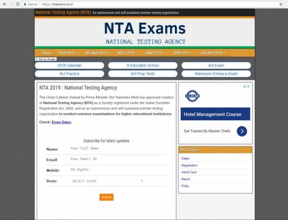 NTA Fake website screenshot