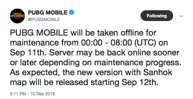 PUBG Mobile downtime status PUBG Mobile downtime status