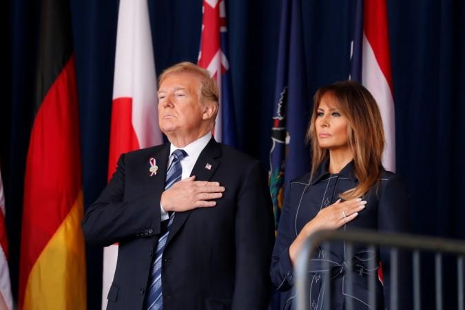 U.S. President Donald Trump and first lady Melania Trump take part in the 17th annual September 11 observance at the Flight 93 National Memorial near Shanksville in Stoystown, Pennsylvania. Trump