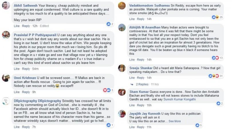 Sachin Tendulkar's fans response to Sri Reddy Sachin Tendulkar's fans response to Sri Reddy