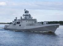 Warship Frigate INS Teg (F45) of Indian Navy on Elbe river, near Hamburg, Hamburg, Germany.