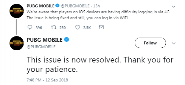 PUBG Mobile 4G issue fixed PUBG Mobile 4G issue fixed