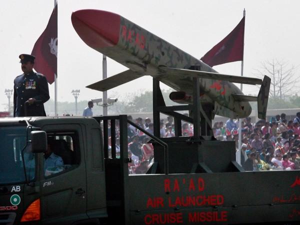A nuclear-capable Ra'ad cruise missile of the Pakistan Air Force. A nuclear-capable Ra'ad cruise missile of the Pakistan Army