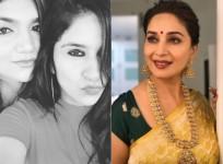Bigg Boss 12 contestants Kriti Verma and Surbhi Rana, and Madhuri Dixit-Nene
