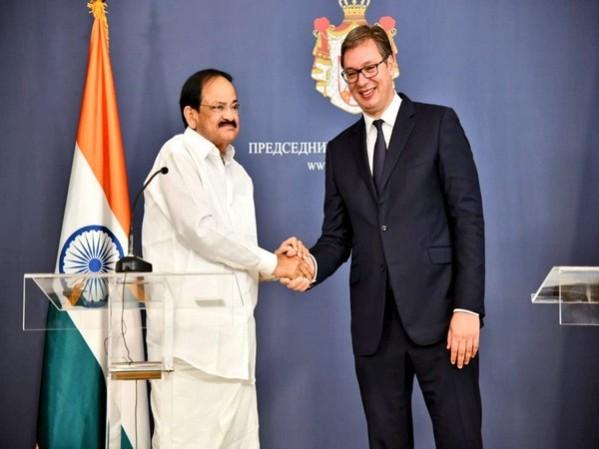 Vice President Venkaiah Naidu and Serbian President Aleksandar Vucic Vice President Venkaiah Naidu