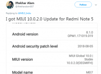 Xiaomi Redmi Note 5 receives MIUI 10 in India