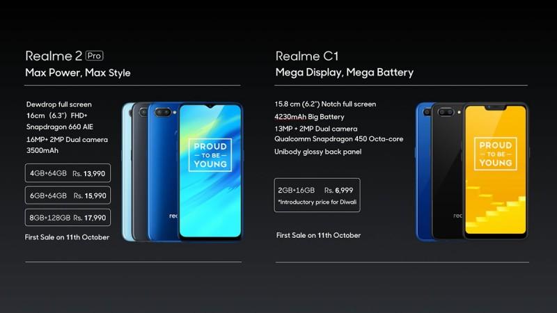 Realme 2 Pro, Realme C1 launched Realme 2 Pro, Realme C1 launched