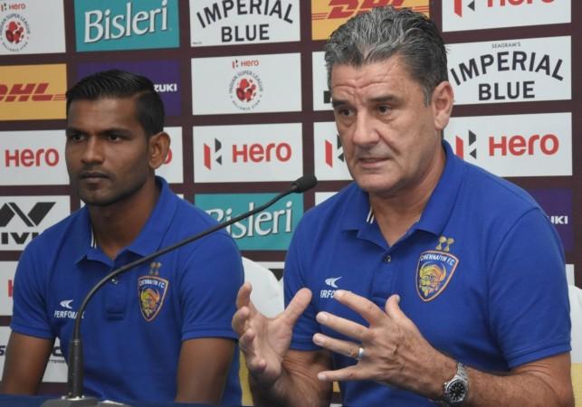 Francisco Fernandes along with Chennaiyin FC coach John Gregory in Bengaluru. Chennaiyin FC coach John Gregory