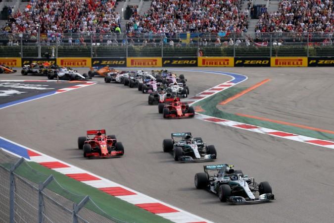 Valtteri Bottas leading the field at the start during the Russian GP at Sochi Autodrom in Sochi, Russia. 2018 Russian Grand Prix