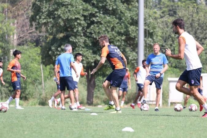 Delhi Dynamos FC players during training Delhi Dynamos FC