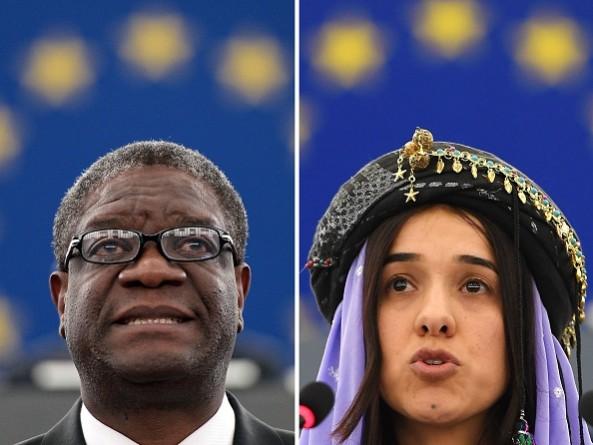 Denis Mukwege (L) and Nadia Murad(R) file pictures shows Denis Mukwege (L) and Nadia Murad