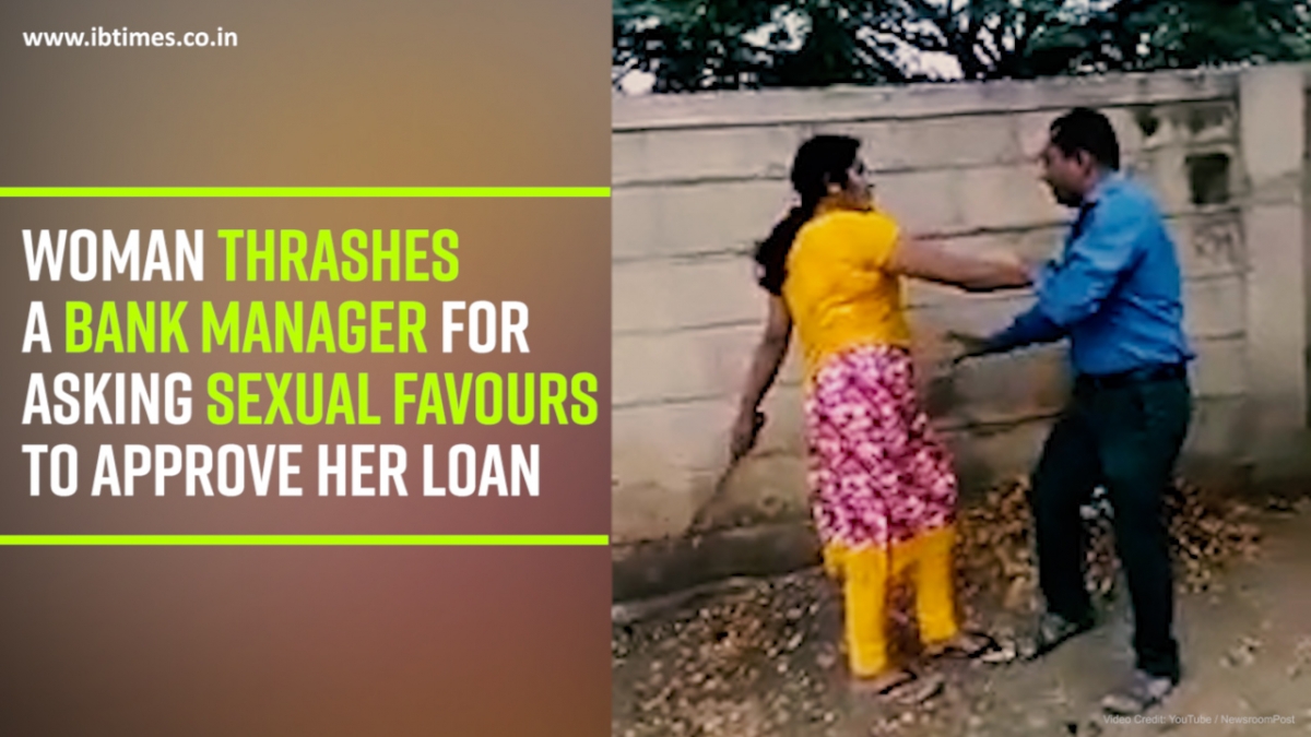 Karnataka Woman thrashes bank manager for demanding sexual favours for loan Video pic