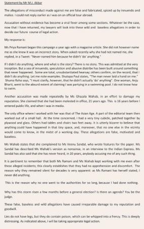 MJ Akbar statement