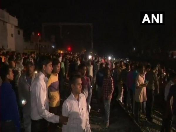 People at the scene of the incident in Amritsar amritsar train accident