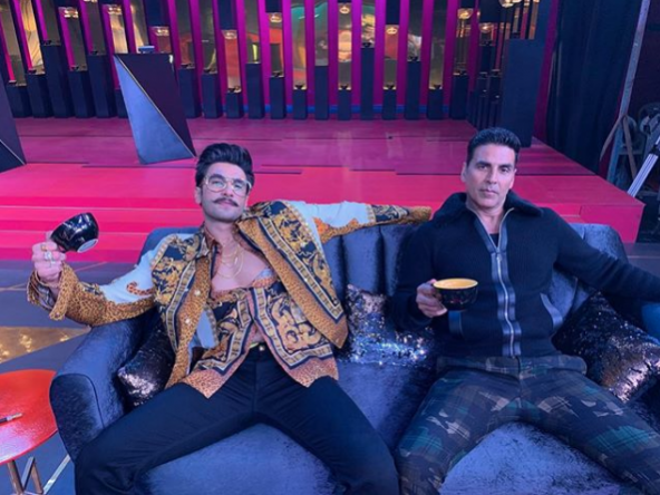 Ranveer Singh and Akshay Kumar on Koffee with Karan 6. Ranveer Singh and Akshay Kumar on Koffee with Karan 6