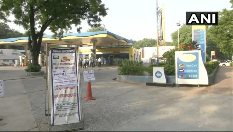 Fuel pumps in Delhi on Monday. An auto-taxi strike has been called in the union territory. delhi strike