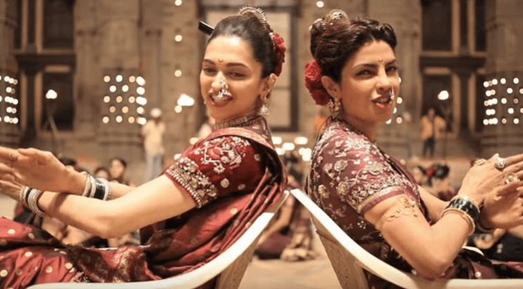 Deepika Padukone and Priyanka Chopra in Bajirao Mastani song Pinga sets. Deepika Padukone and Priyanka Chopra in Bajirao Mastani song Pinga sets.