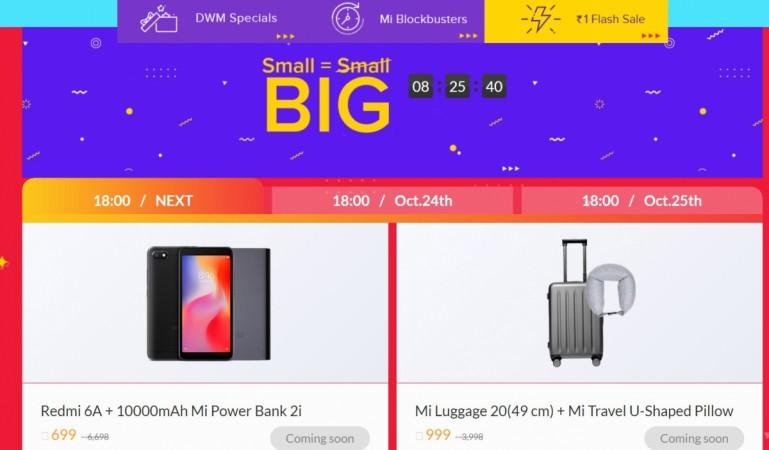 Xiaomi is hosting Small=Big sale giving away the Redmi 4A, Mi Luggage for lowest prices during the Diwali with Mi festive season. Xiaomi, Diwali with Mi, sale, Poco F1, Redmi 6A, Re 1 flash sale, Small=Big sal