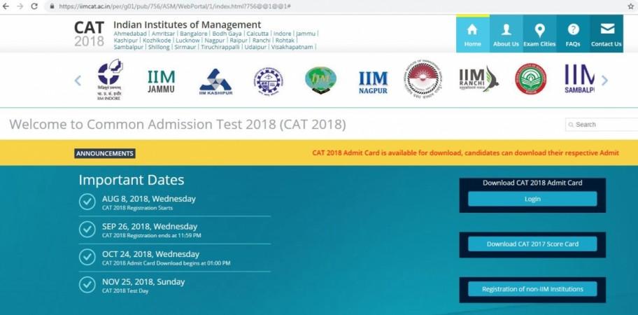 Homepage of www.iimcat.ac.in IIT CAT