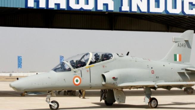 A Hawk advanced jet trainer of the Indian Air Force. Hawk advanced jet trainer