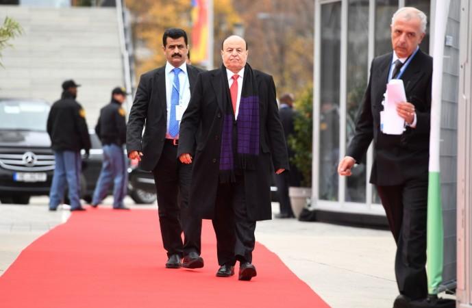 Abdrabbuh Mansour Hadi (C), President of Yemen, arrives to attend a session of the UN conference on climate change (COP23) on November 15, 2017 in Bonn, western Germany. Abdrabbuh Mansour Hadi