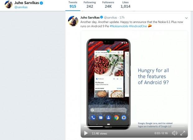 Nokia 6.1 Plus gets Android Pie update with camera improvements. Android Pie, Nokia 6.1 Plus, features