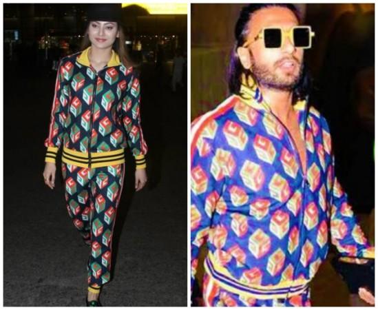 Urvashi Rautela and Ranveer Singh in Gucci track-suit worth Rs 5 lakh Urvashi Rautela and Ranveer Singh in Gucci track-suit worth Rs 5 lakh