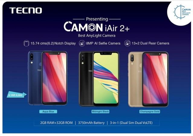Tecno Camon iAir 2 launched in India with prices starting at Rs 8,999. Tecno, Camon iAir 2 , review