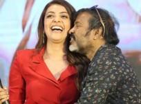 Chota K Naidu kissing Kajal Aggarwal at Kavacham press meet