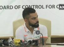 Virat Kohli speaks with the media ahead of Australia tour