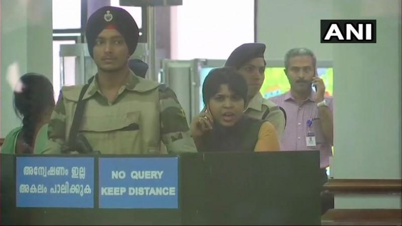 Activist Trupti Desai stuck in the Kochi Airport trupti desai kochi airport