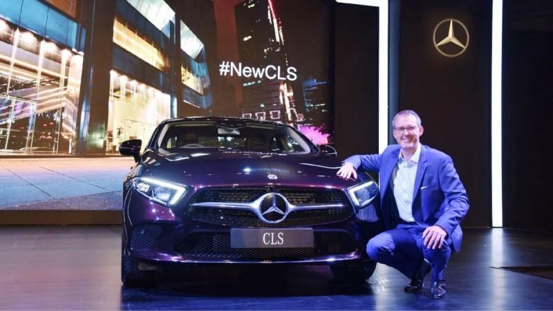 Michael Jopp, Vice President, Sales & Marketing Mercedes- Benz India with the new CLS Mercedes-Benz CLS